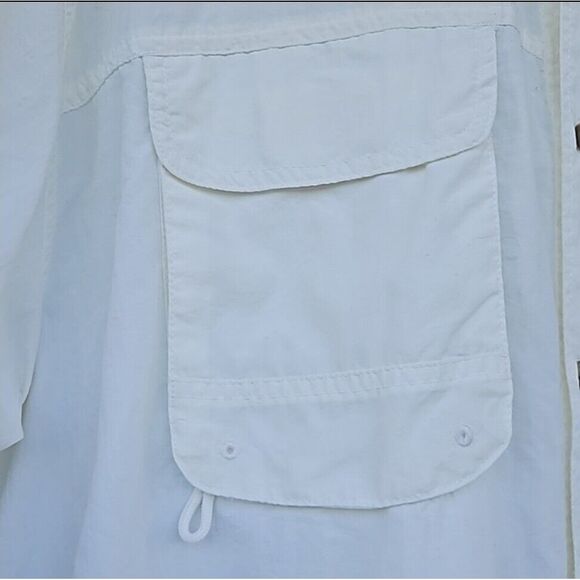 Bimini Bay White Fishing Shirt Outdoor Work Wear Technical Button Up Size XL - Picture 5 of 8
